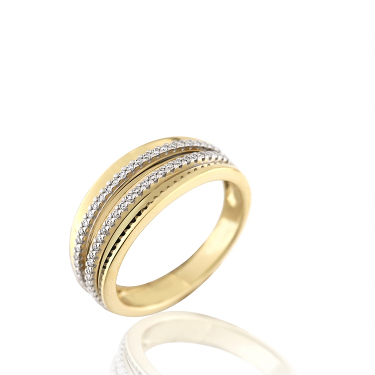 Elegantní diamantový prsten ze žlutého zlata ARISTEO s brilianty 3953256