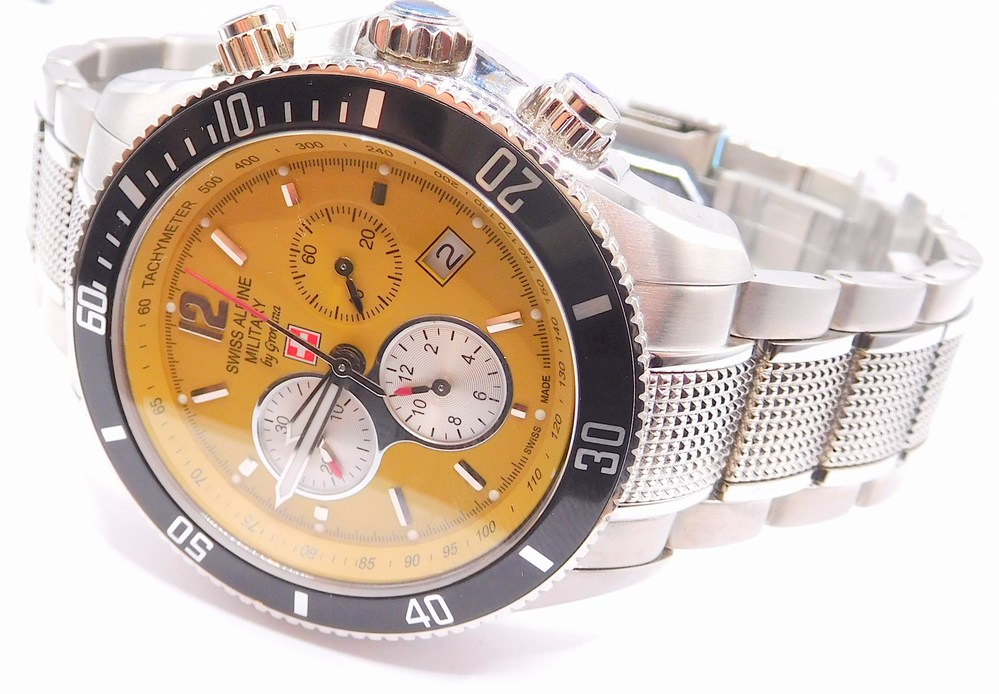 GROVANA Luxusní pánské švýcarské ocelové hodinky Swiss Millitary by Grovana 1615.9136