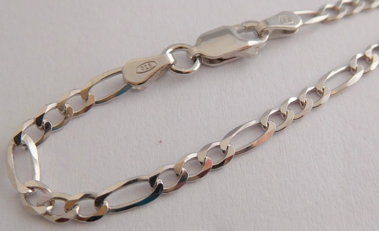 Klenoty Budín Pánský stříbrný rhodiovaný řetízek 50cm FIGARO šíře 2,5mm 925/1000 5,21gr 030239600040