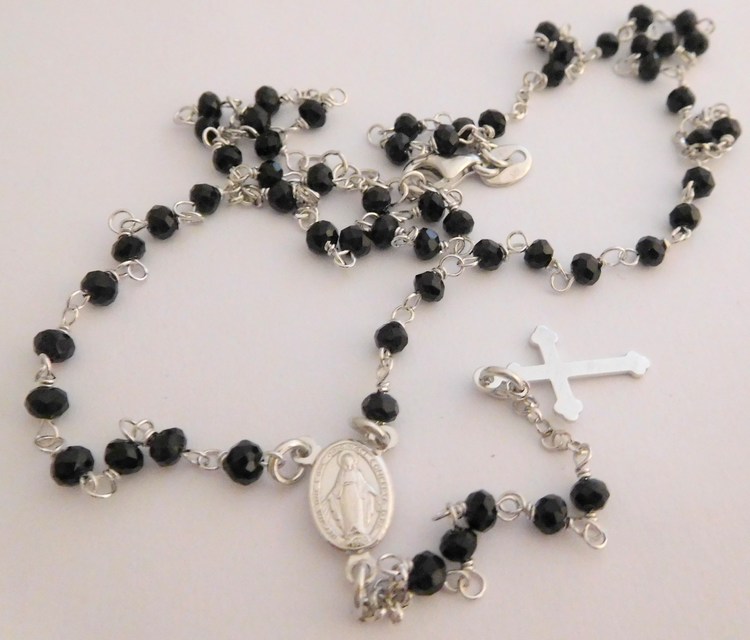 Luxusní mohutný stříbrný růženec - prodloužený řetízek 50+10cm 030193300006