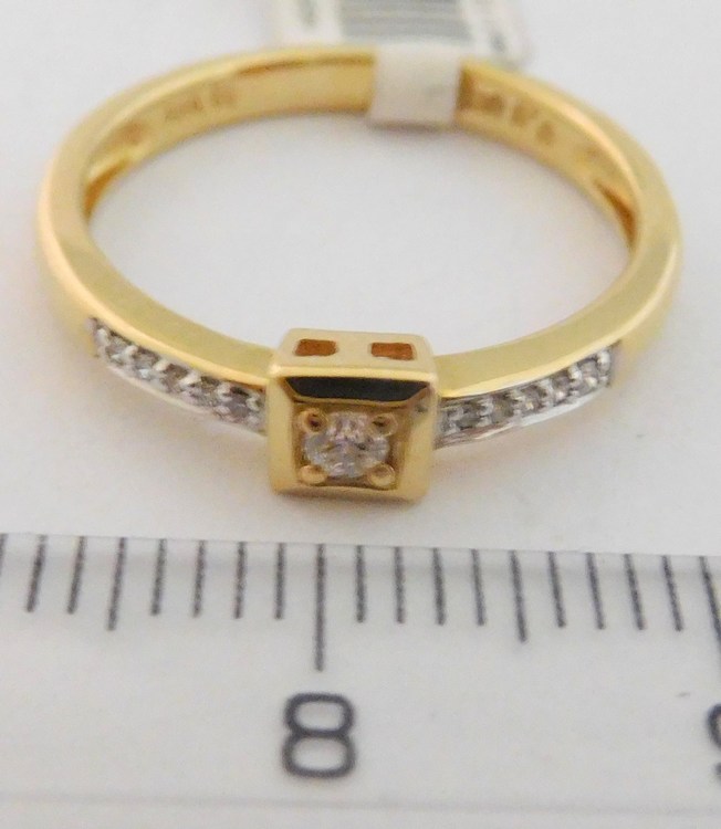 Klenoty Budín Diamantový zásnubní prsten ze žlutého zlata DIA 11ksx0,08ct vel. 54 585/2,15gr 3811293