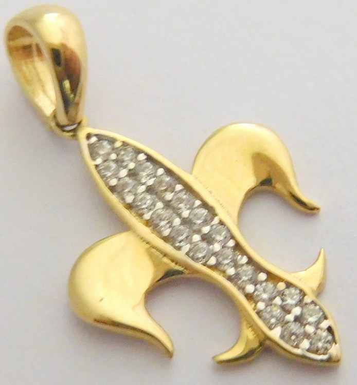 Klenoty Budín Zlatý přívěsek ze žlutého zlata se zirkony 585/0,94gr HK3041