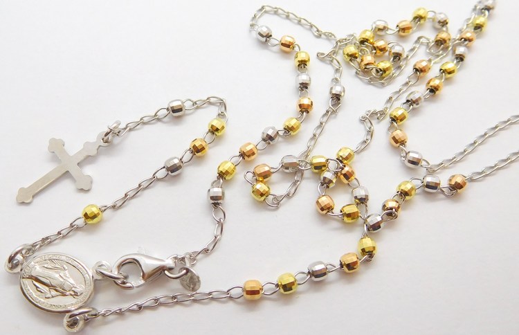 Klenoty Budín Luxusní stříbrný mohutný růženec (pozlacený) 925/1000 50cm+10cm 030345100008