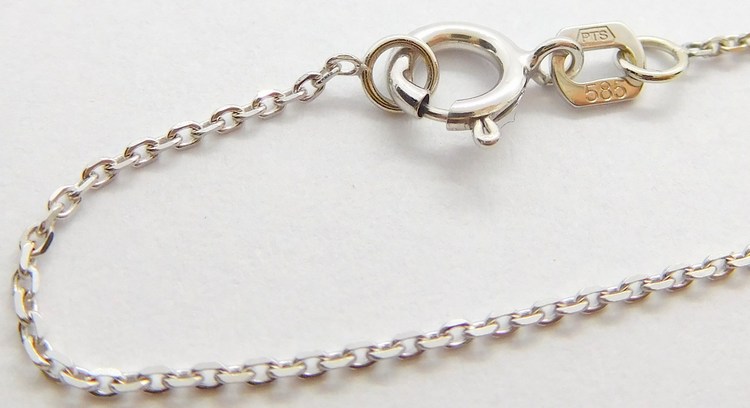 Klenoty Budín Přívěskový zlatý řetízek z bílého zlata ANKER 585/1,48gr 45cm HK6263