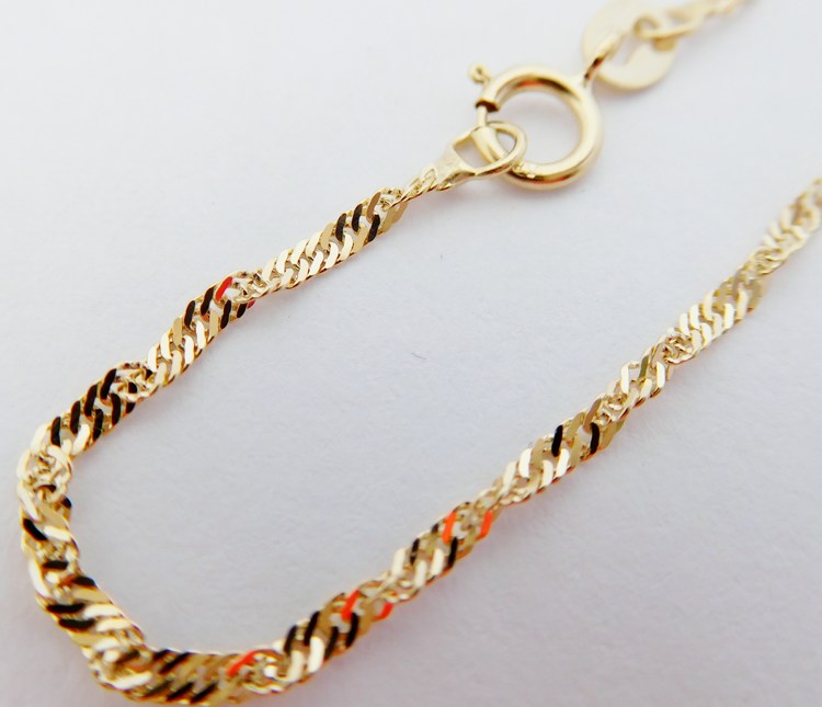 Klenoty Budín Pevný přívěskový zlatý řetízek TWIST 585/2,48gr 55cm HK6313