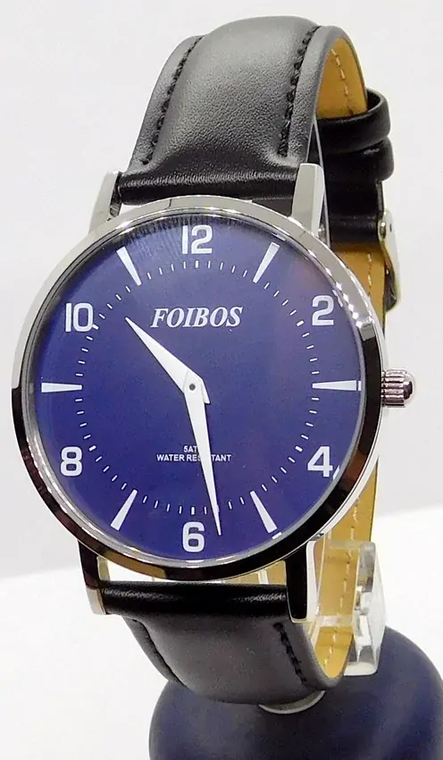 Foibos Pánské elegantní černé ocelové voděodolné hodinky Foibos CK1647.3 - 5ATM