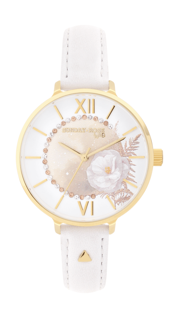 SUNDAY ROSE Dámské luxusní designové hodinky  SUNDAY ROSE Sunlight Leather SUN-E08