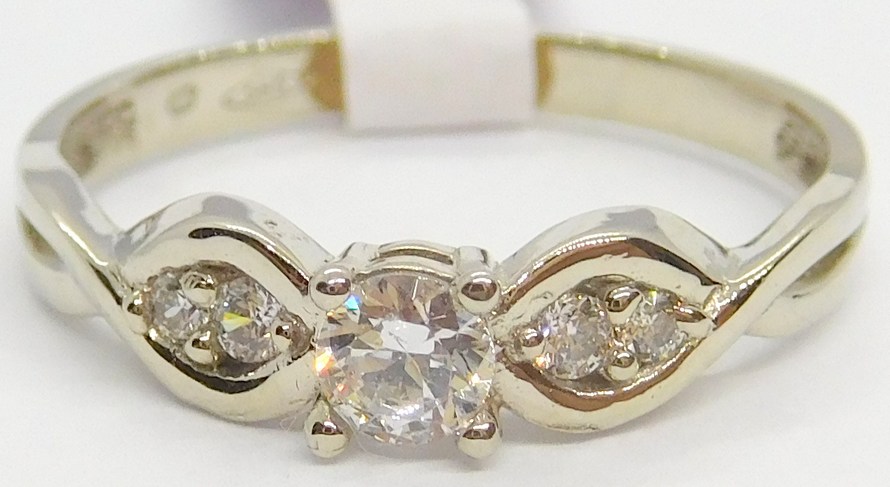 Klenoty Budín Dámský zásnubní zlatý prstn z bílého zlata se zirkony  585/2,19gr vel. 55 HK1090