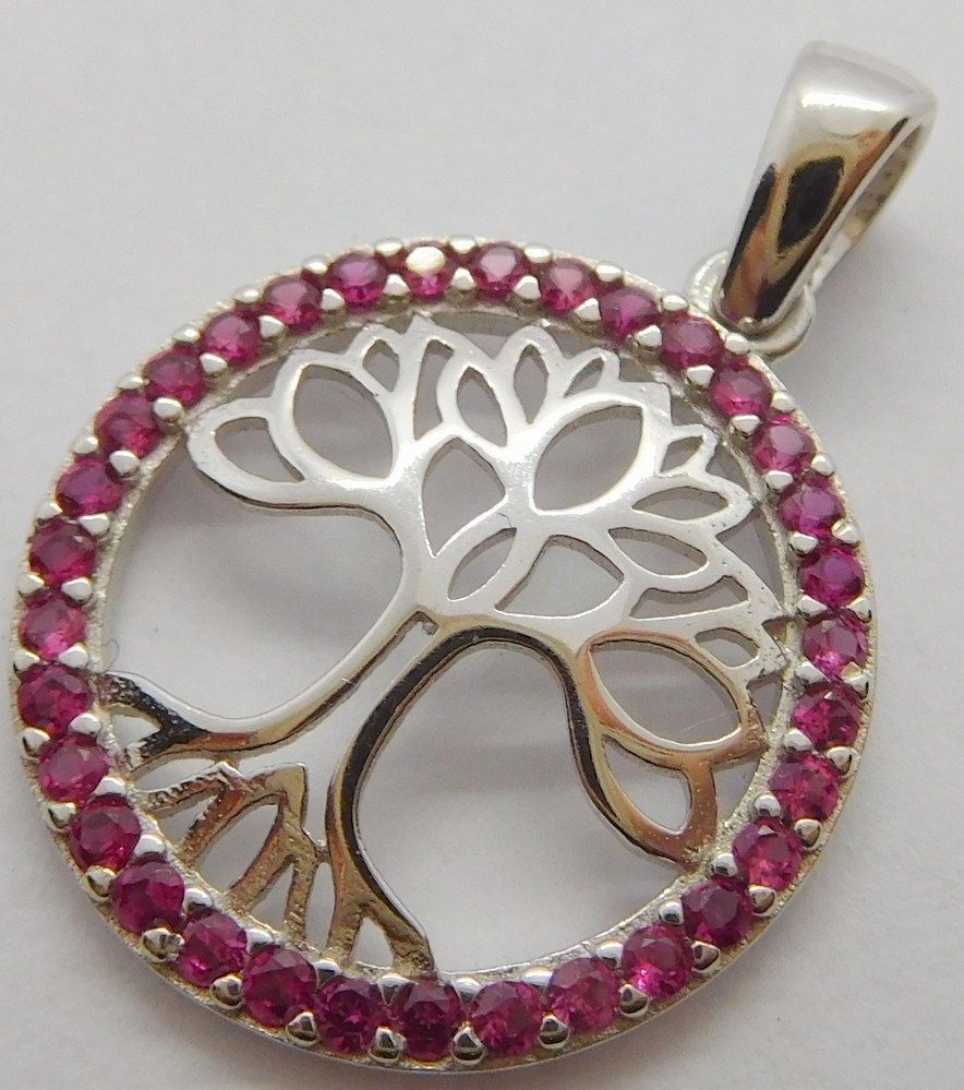 Klenoty Budín Zlatý přívěsek - strom života s červenými rubíny 585/1,84gr HK3094B