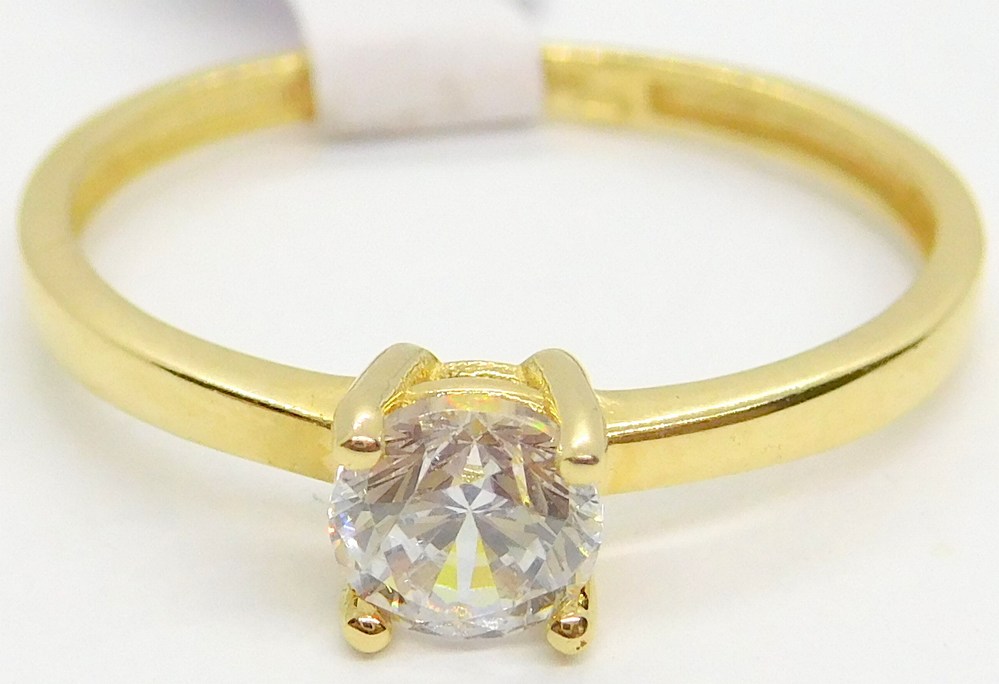 Klenoty Budín Dámský zásnubní zlatý prsten se zirkonem 585/1,19gr vel. 53 HK1258