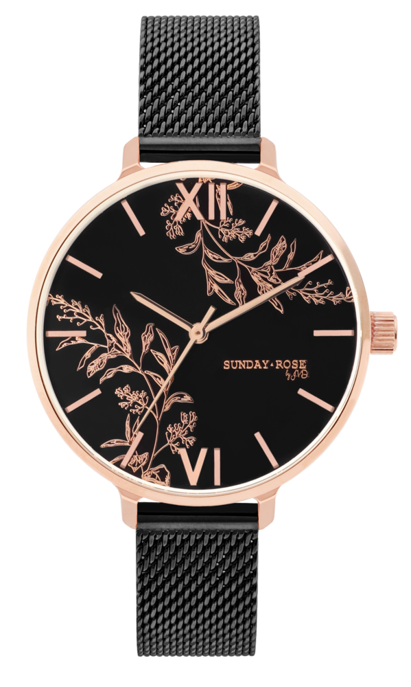 SUNDAY ROSE Dámské luxusní designové hodinky SUNDAY ROSE Dark Spring SUN-S29