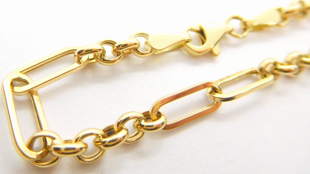 Klenoty Budín Dámský zlatý mohutný náramek ze žlutého zlata 585/2,14gr 18+3cm HK7076