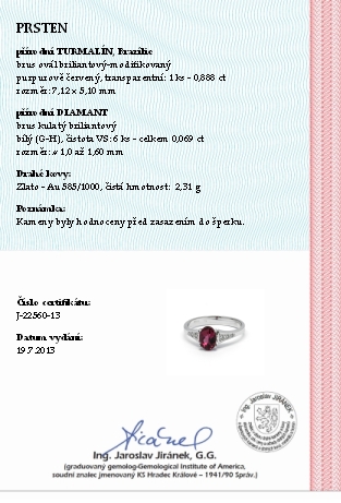Diamantový prsten s brazilským turmalínem (0,888ct) 585/2,31 gr J-22560-13 POŠTOVNÉ ZDARMA!