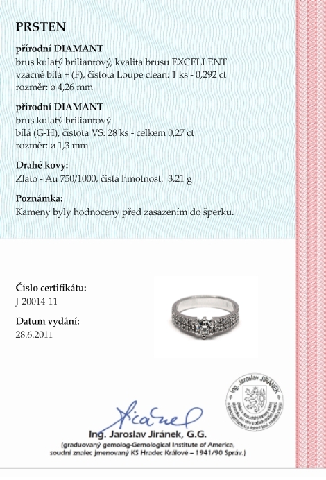 Luxusní zásnubní prsten s přírodními diamanty 585/3,21 gr J-20014-11 POŠTOVNÉ ZDARMA!