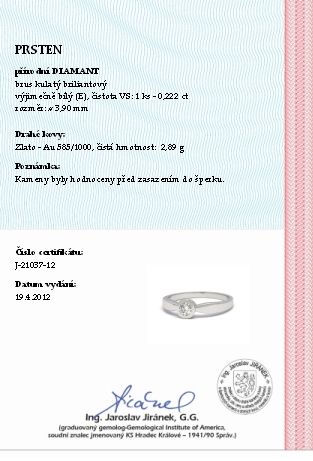 Mohutný zásnubní prsten s přírodním diamantem 585/2,89 gr J-21037-12 POŠTOVNÉ ZDARMA!