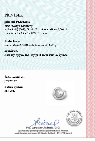 Diamantový zlatý přívěsek s diamanty SRDÍČKO 585/1,79 gr J-21373-12 POŠTOVNÉ ZDARMA!