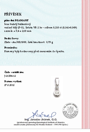 Diamantový zlatý přívěsek s pravými diamanty 585/0,75 gr J-21354-12 POŠTOVNÉ ZDARMA!