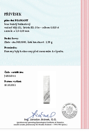 Diamantový zlatý přívěsek s pravými diamanty 585/2,35 gr J-20215-11 POŠTOVNÉ ZDARMA!
