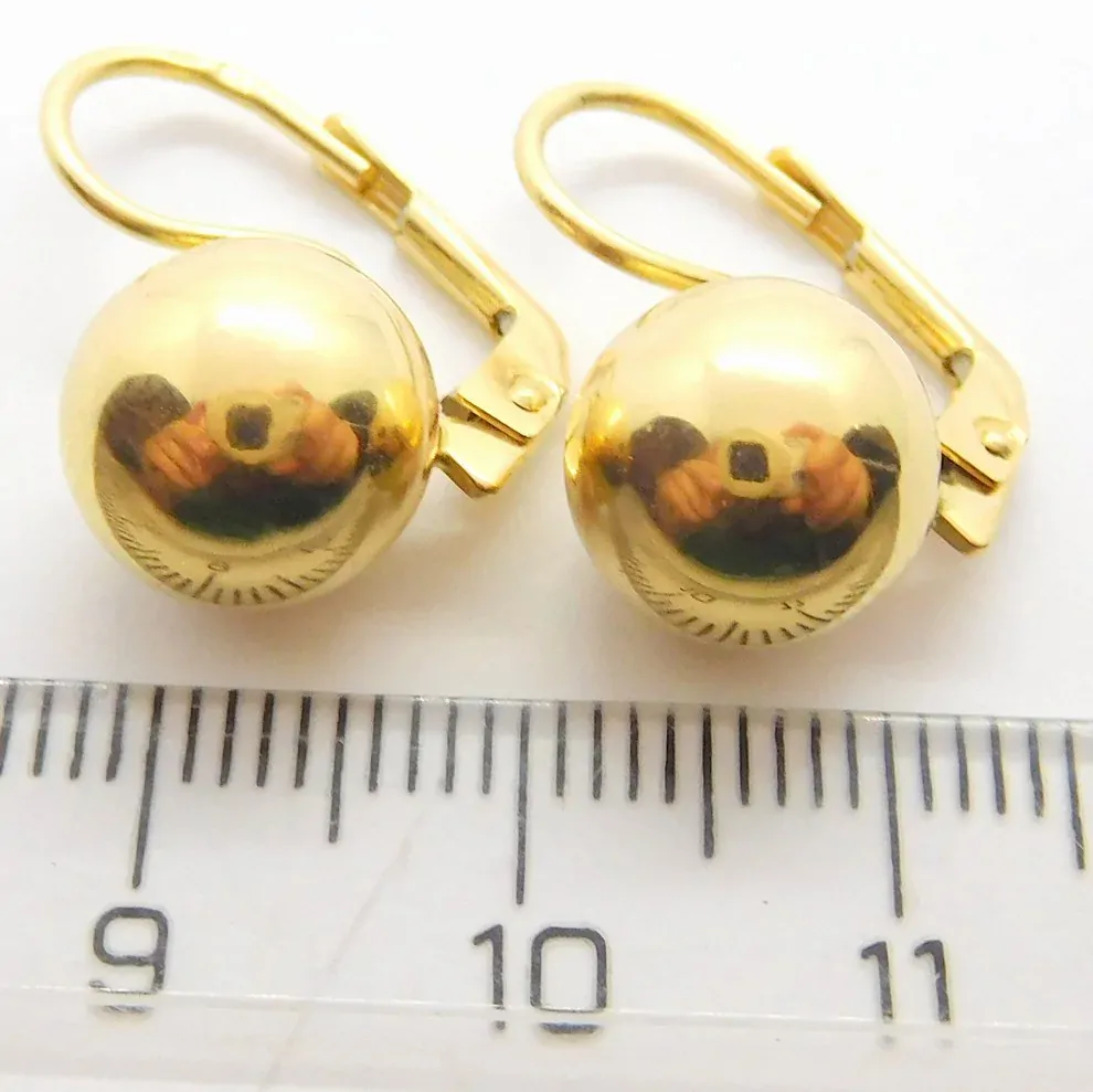 Klenoty Budín Dámské obrovské klasické zlaté náušnice na patent 585/3,22gr HK2249