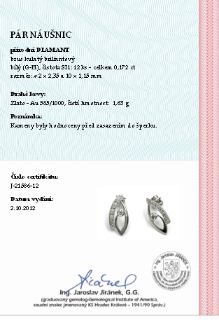 Diamantové náušnice s přírodními pravými diamanty 585/1,63 gr J-21586-12 POŠTOVNÉ ZDARMA!