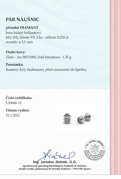 Diamantové náušnice s přírodními diamanty 585/1,35 gr J-20686-12 POŠTOVNÉ ZDARMA!