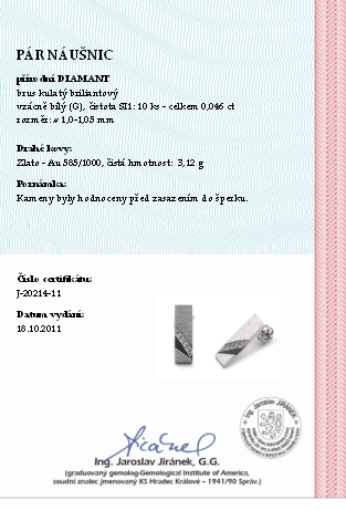 Luxusní náušnice s přírodními vzácnými diamanty 585/3,12 gr J-20214-11 POŠTOVNÉ ZDARMA!