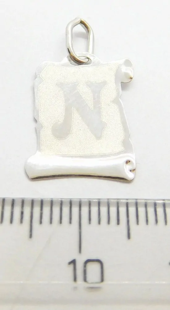 Klenoty Budín Zlatý přívěsek písmenko N v bílém zlatě na pergamenu 585/0,47gr GUPWN-17181