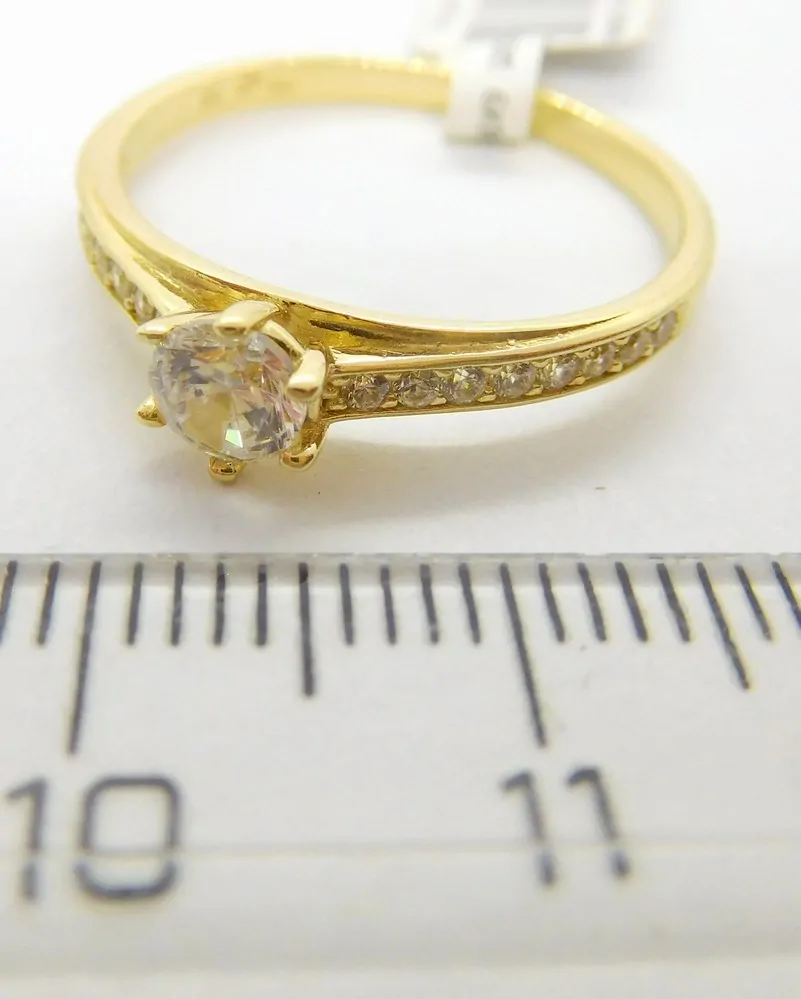 Klenoty Budín Dámský zlatý zásnubní prsten se zirkony 585/1,90gr vel. 57 6610305