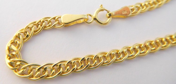 Klenoty Budín Mohutný pevný silný zlatý náramek 24cm 585/2,43gr HK7138