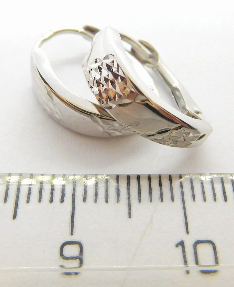 Klenoty Budín Dámské zlaté náušnice z bílého zlata na patent  585/1,25gr 02772