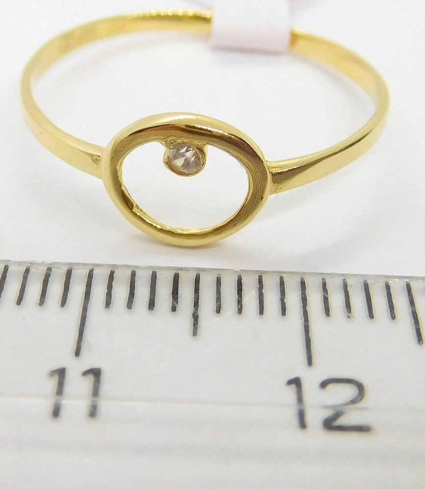 Klenoty Budín Zásnubní dámský zlatý prsten se zirkonem 585/0,93gr vel. 61 HK1170