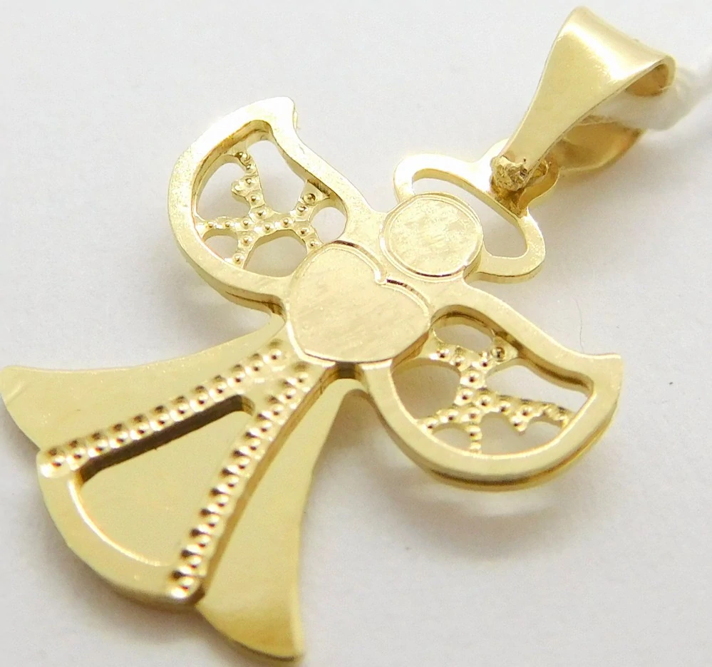 Klenoty Budín Zlatý gravírovaný andělíček ze žlutého zlata 585/0,83gr HK3225