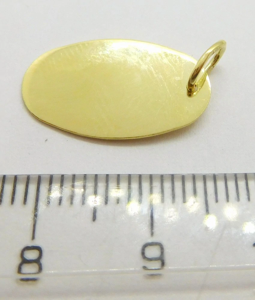 Klenoty Budín Hladký zlatý přívěsek (vhodný pro gravírování) 585/1,18gr HK3228