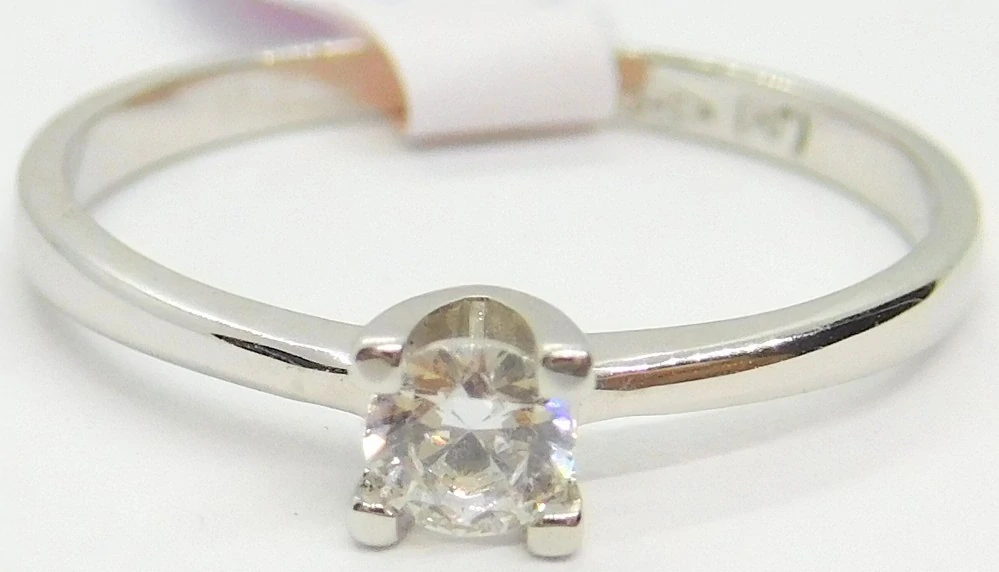 Klenoty Budín Dámský zlatý prsten ze bílého zlata se zirkonem 585/1,54gr vel. 56 HK1224