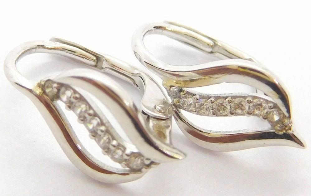 Klenoty Budín Dámské náušnice z bílého zlata se zirkony 585/1,62gr HK2345