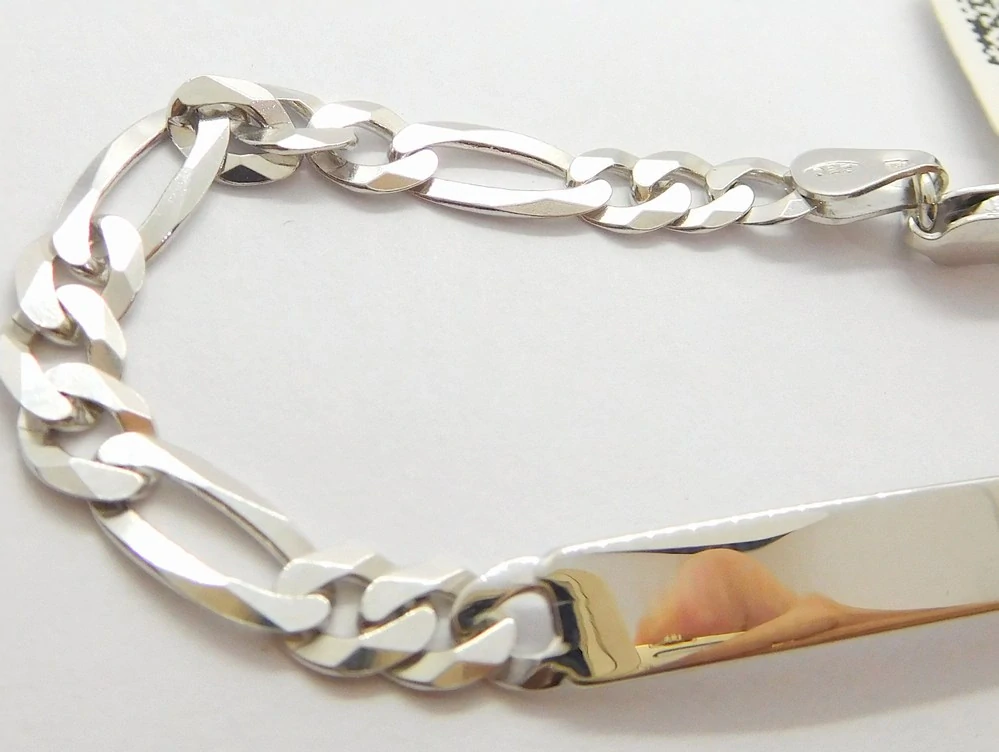 Klenoty Budín Pánský stříbrný náramek s destičkou ke gravírování 21cm 925/1000 6,67gr 030561000009