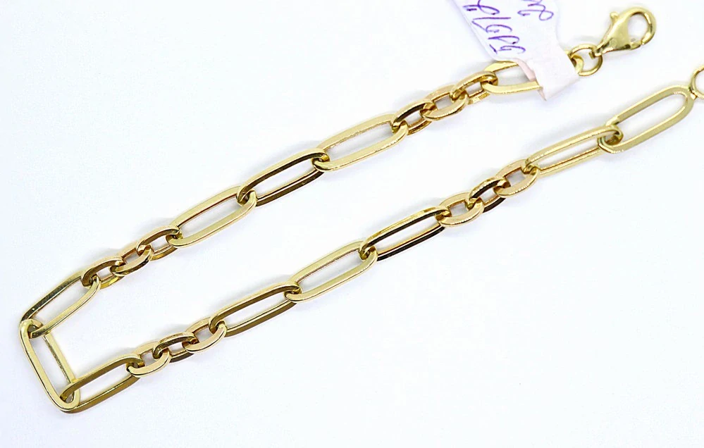 Klenoty Budín Dámský mohutný pevný zlatý náramek 20cm 585/2,43gr HK7133