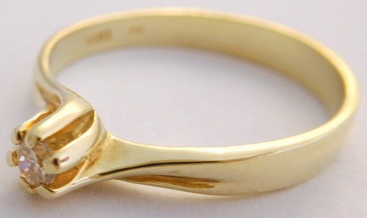 Klenoty Budín Zásnubní zlatý diamantový prsten s diamantem vel. 59 585/2,55gr 17-01 211 T277