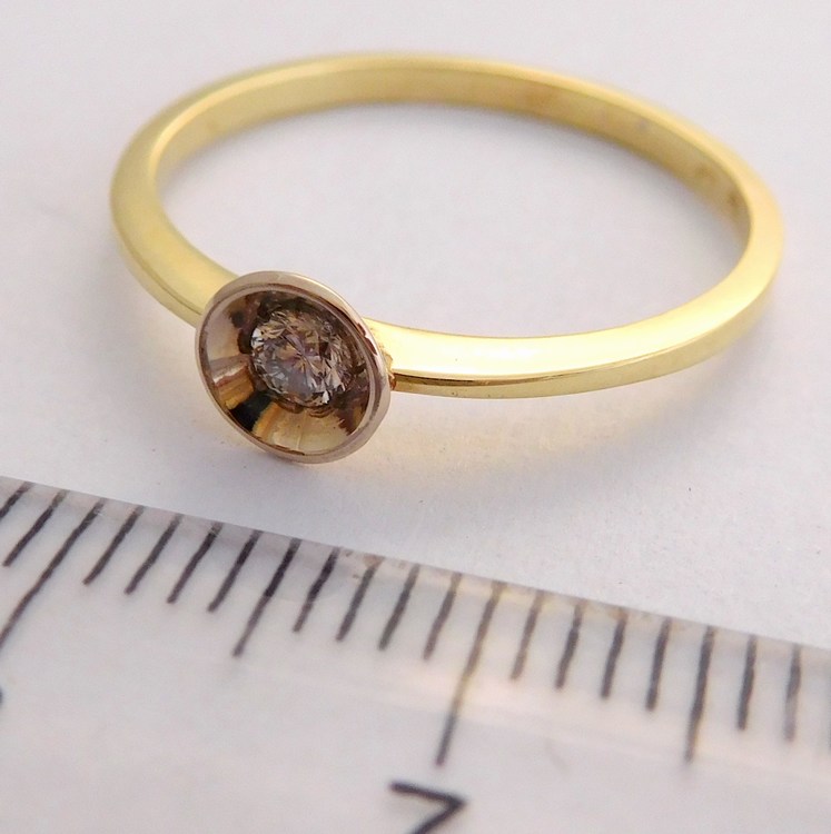 Klenoty Budín Zásnubní zlatý diamantový prsten s diamantem vel. 57 585/1,49gr 17-01 205 T282