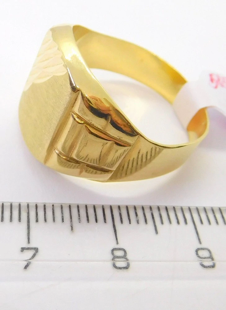 Klenoty Budín Pánský zlatý gravírovaný masivní prsten vel. 67 585/5,62gr HK1264