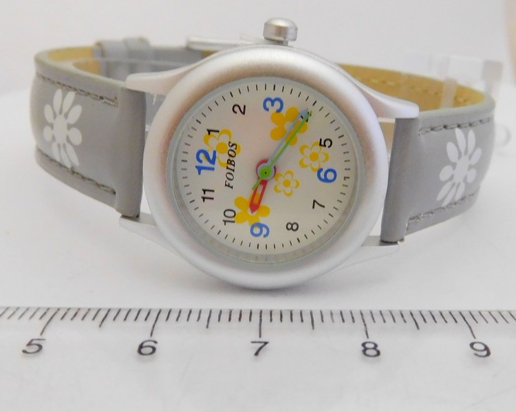 Foibos Šedivé dětské hodinky Foibos CK1567.6 s barevnými motivy