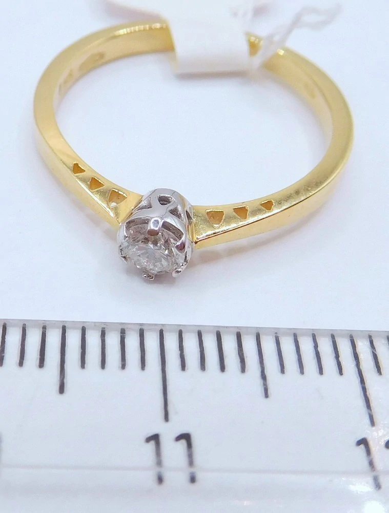 Klenoty Budín Zásnubní diamantový prsten ze žlutého zlata 585/1,87gr 1ks 0,165ct vel. 54 HKD55