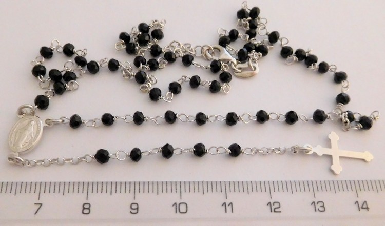 Luxusní mohutný stříbrný růženec - prodloužený řetízek 50+10cm 030193300006