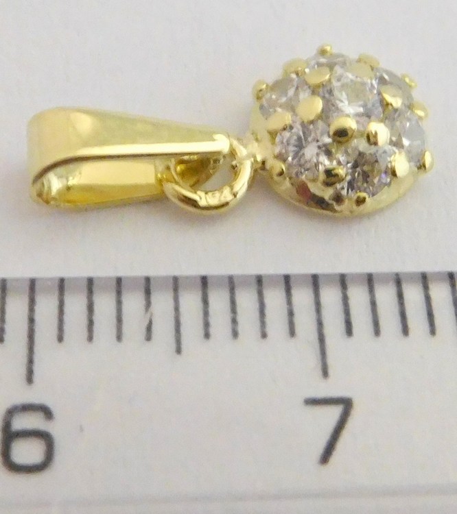 Klenoty Budín zlatý přívěsek ze žlutého zlata se zirkony 585/0,74gr 246040528