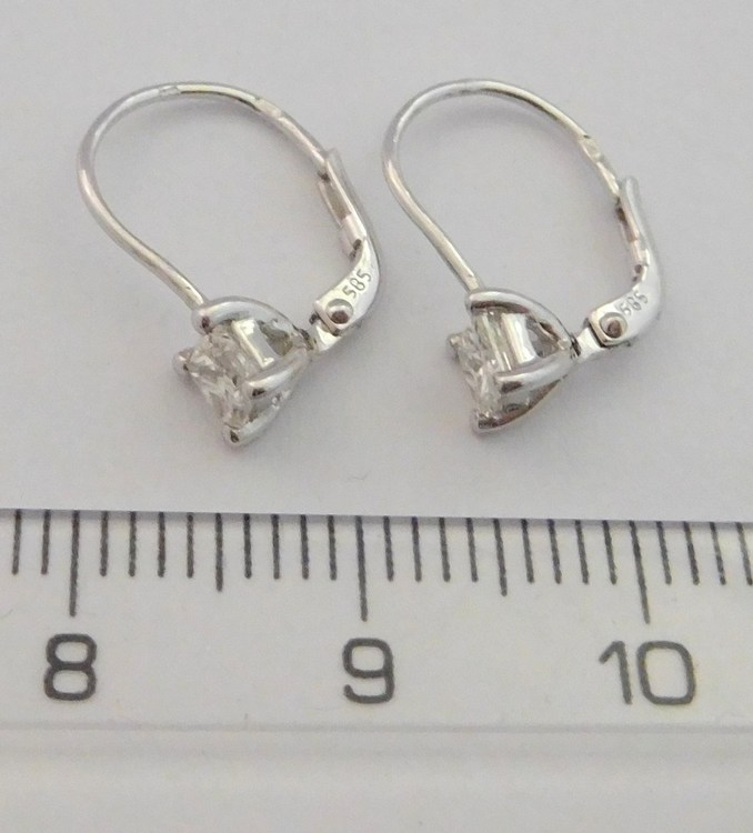 Klenoty Budín Diamantové zlaté náušnice z bílého zlata DIAMANT 2x0,41CT 585/0,95gr 3880071