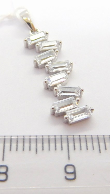 Klenoty Budín Zlatý přívěsek z bílého zlata se zirkony 585/1,35gr HK3026