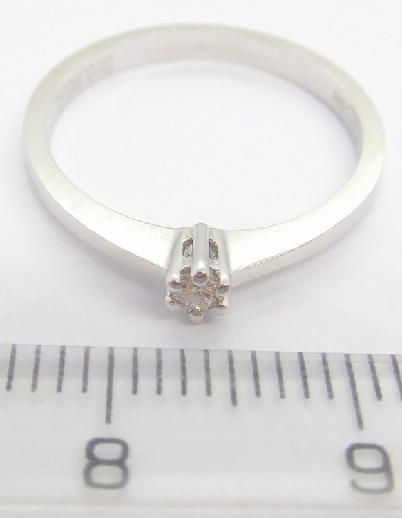 Klenoty Budín Zásnubní diamantový prsten z bílého zlata 585/1,25gr 1/0,05ct vel. 54 HKD58