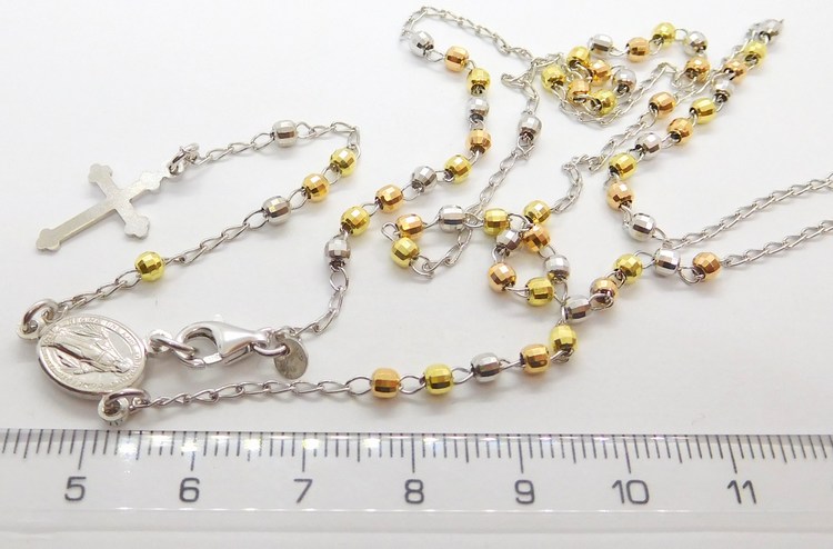 Klenoty Budín Luxusní stříbrný mohutný růženec (pozlacený) 925/1000 50cm+10cm 030345100008