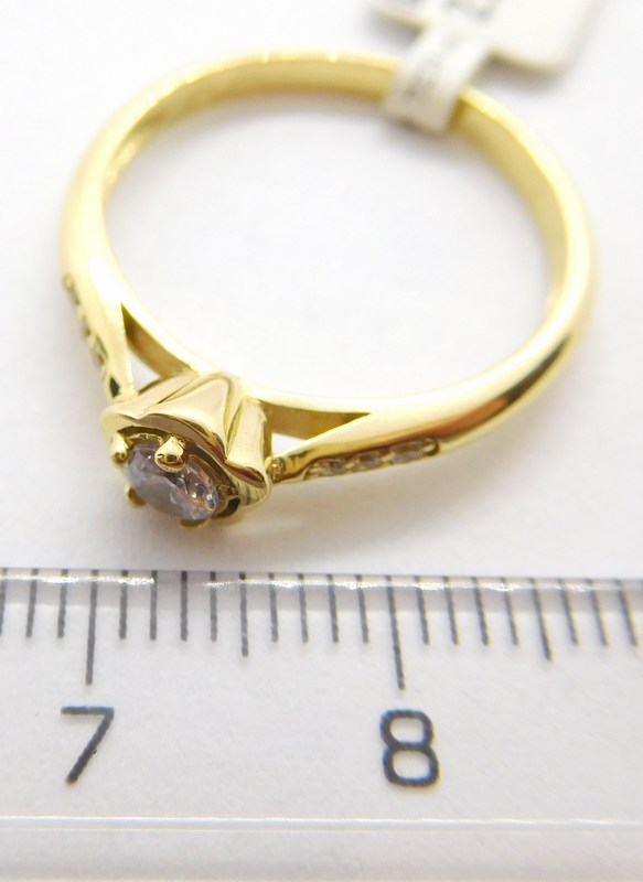 Klenoty Budín Krásný zásnubní zlatý prsten se zirkony 585/2,67gr vel. 58 6814250