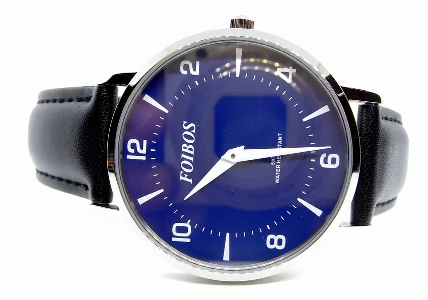 Foibos Pánské elegantní černé ocelové voděodolné hodinky Foibos CK1647.3 - 5ATM